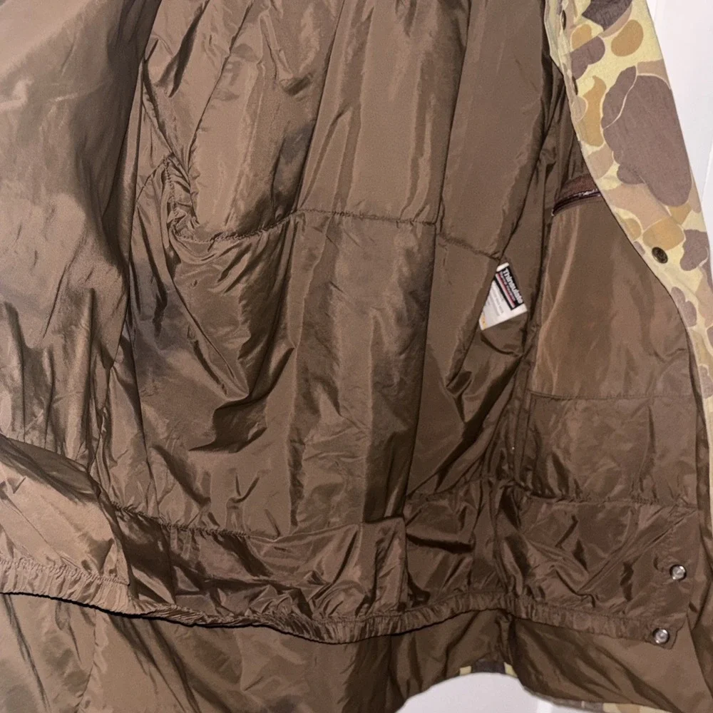 VTG Cabela's Jacket Mens XL Brown Duck Frog Camo Gore-Tex Hunting Parka 90s USA